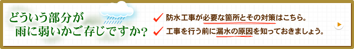 どういう部分が雨に弱いかご存じですか？