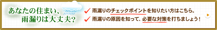 あなたの住まい、雨漏りは大丈夫？