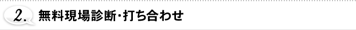 2.無料現場診断・打ち合わせ