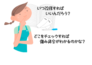 いつ改修すればいいんだろう？どこをチェックすれば傷み具合がわかるのかな？